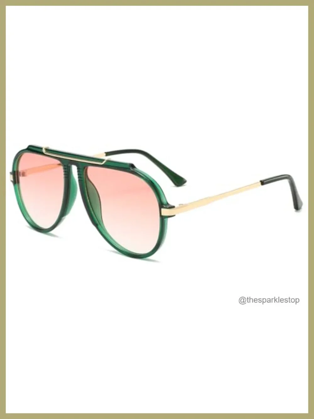 Oversized Retro Aviator Sunglasses UV400 Flat Top Driving Glasses